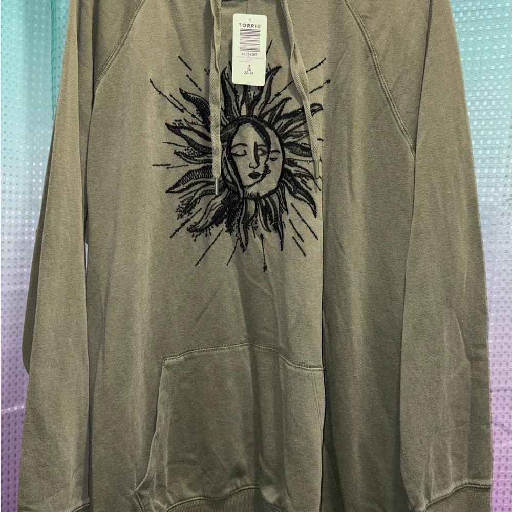 NWT Torrid 3X Olive Green Celestial Hoodie